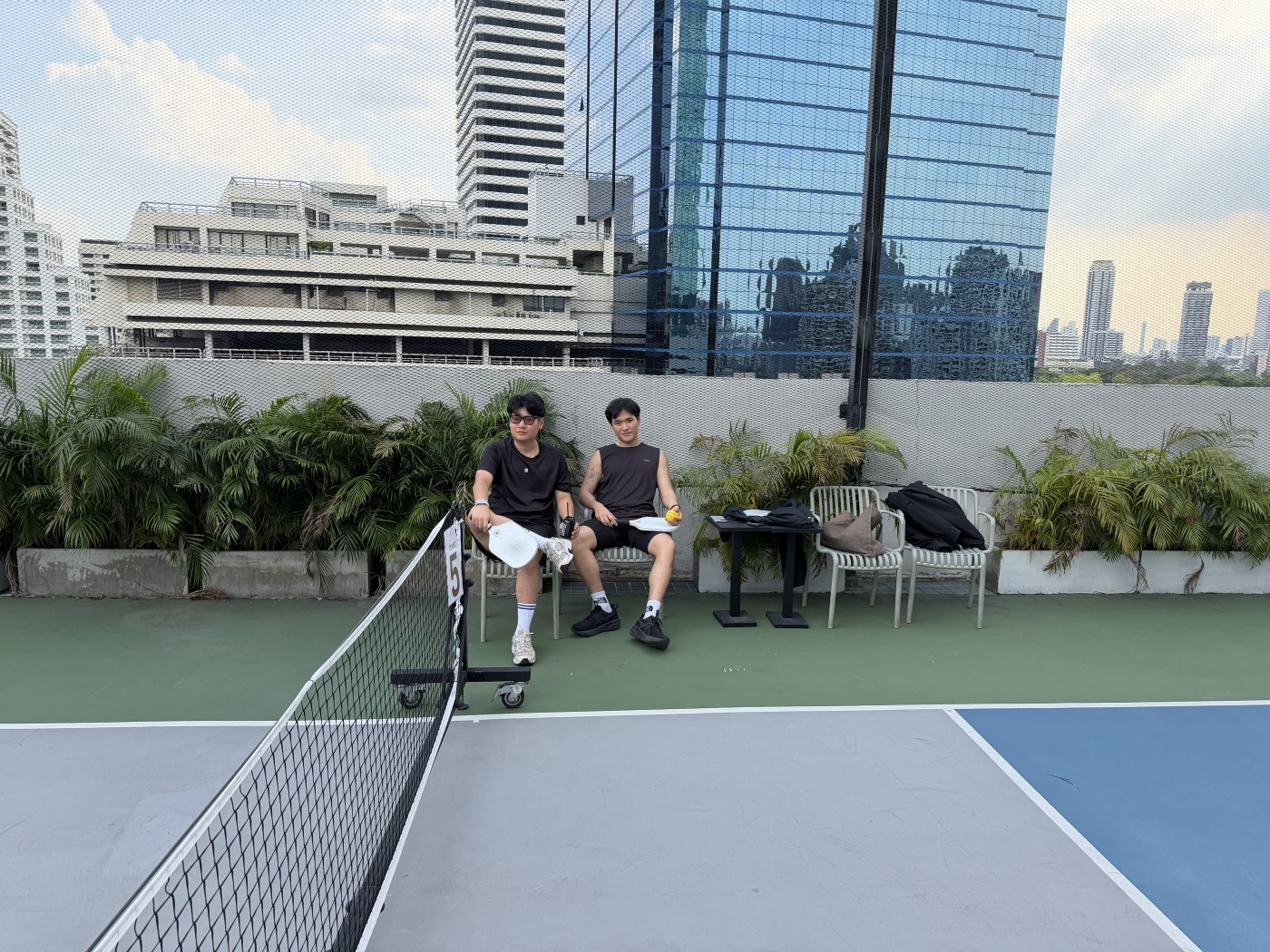 Rooftop with city views